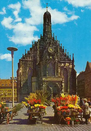 Nürnberg, Frauenkiche mit Blumenmarkt ngl F2873