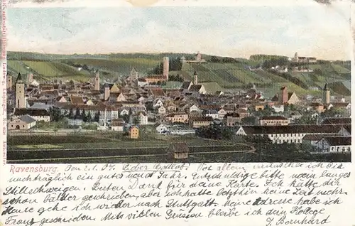 Ravensburg, Württ., Panorama gl1907 F2905