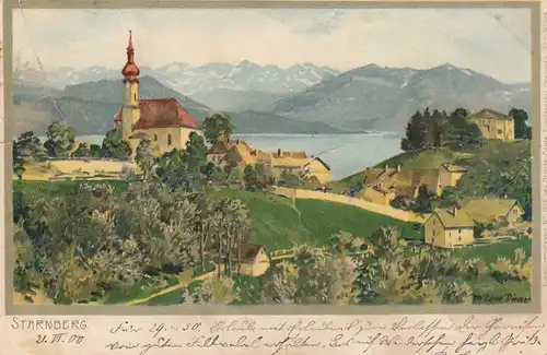 Starnberg, Panorama, Litho gl1901 F2920