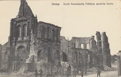 1.WK Cernay, zerstörte Kirche ngl F4718