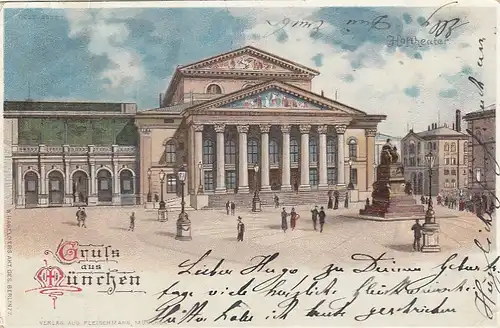 München, Hoftheater, Litho gl1900 F4768