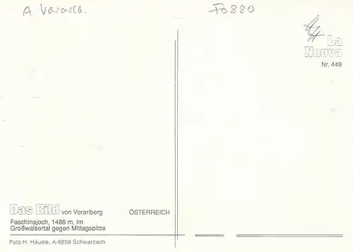 Faschinajoch, Grosses Walsertal, Vorarlberg, gegen Mittagsspitze ngl F0880