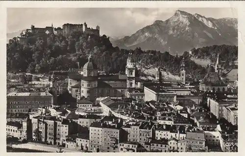 Salzburg, Altstadt mit Untersberg bahnpgl1938? F3055