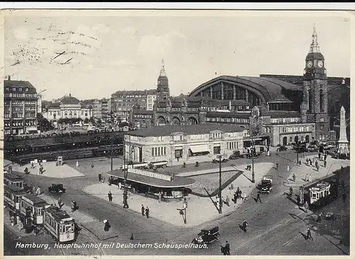 Hamburg, Hauptbahnhof, mit Dt.Schauspielhaus gl1933 F5005