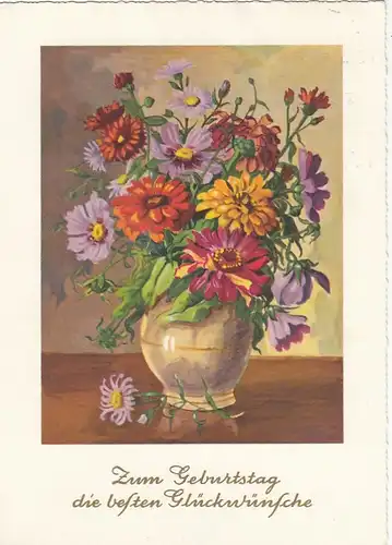 Geburtstag-Wünsche mit Blumenvase gl1963 F3173