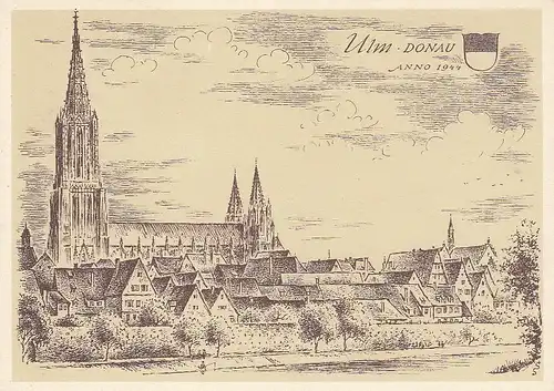 Ulm a.D., mit Münster, Künstlerkarte ngl F1072