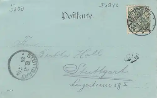 Aachen, Kaiserplatz, Mondscheinkarte gl1900? F1872