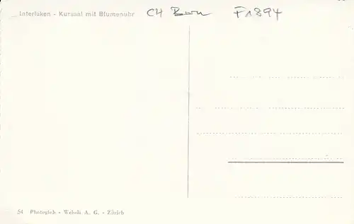 Interlaken, Kursaal mit Blumenuhr ngl F1894