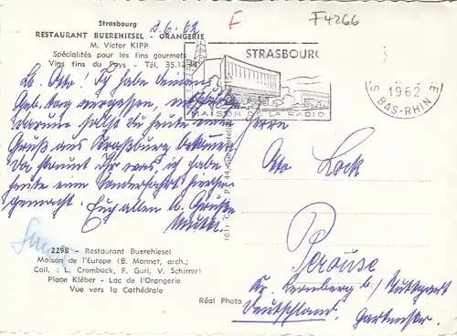 Strasbourg (Bas-Rhin), Mehrbildkarte gl1962 F4266