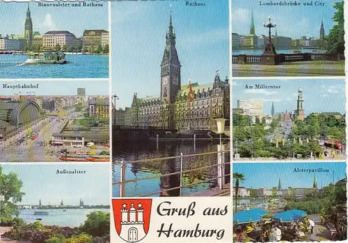 Gruss aus Hamburg Mehrbildkarte ngl F5126