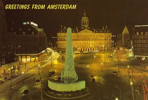 Amsterdam, Het Nationale Monument en het Koninklijk Palais ngl F3452
