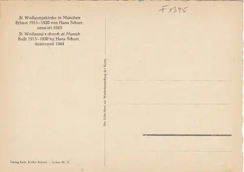 München 1945, St.Wolfgangskirche ngl F1345