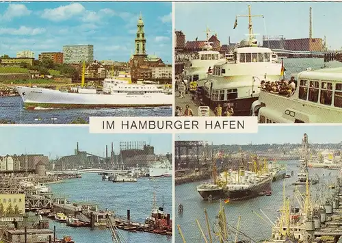 Hamburg, Im Hafen, Mehrbildkarte ngl F5350
