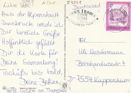 Alpenstadt Innsbruck, Mehrbildkarte gl1961? F4231