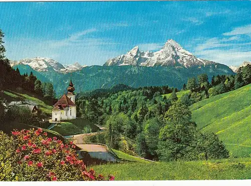 Berchtesgaden, Maria Gern, mit Watzmann und Schönfeldspitze gl1972 F2297
