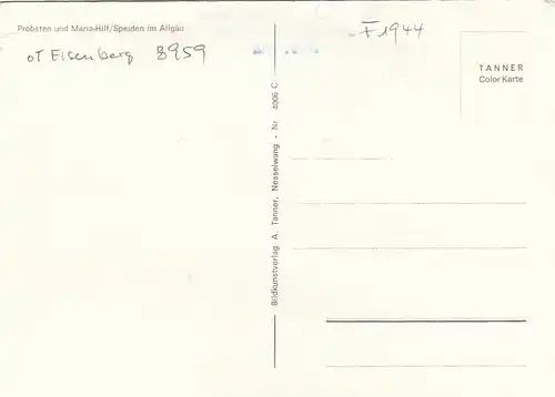 Pröbsten und Maria-Hilf, Speiden (Eisenberg) im Allgäu ngl F1944