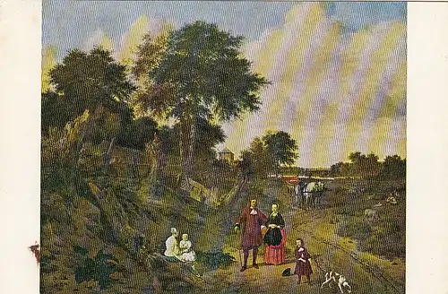 ADRIAN VAN DE VELDE, Landschap met familiengroep ngl F4364