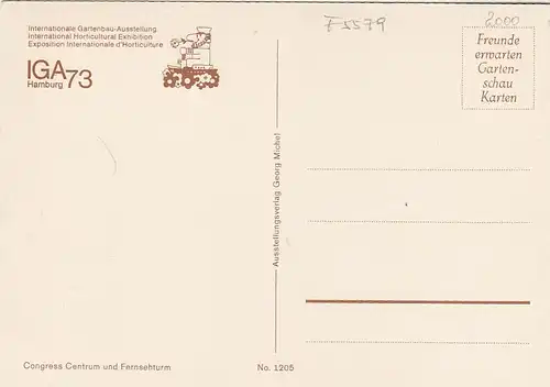 Hamburg, IGA 1973, Int.Gartenbau-Ausst., Congress Centrum mit Fernsehturm ngl F5579