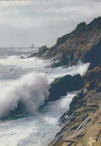 Bretagne, Grosse mer à la Pointe du Raz ngl F1680
