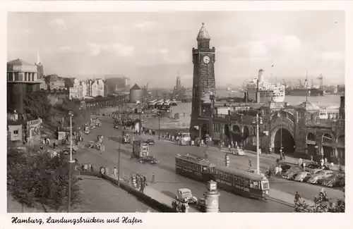 Hamburg, St.Pauli Landungsbrücken und Hafen gl1958 F5617