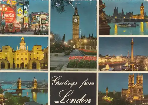 London, Mehrbildkarte glum 1970? F4389