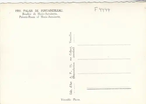 Palais de Fontainebleau (S.-et-M.) Boudoir de Marie-Antoinette ngl F4444