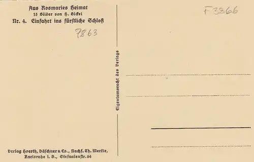 H.BICKEL Aus Rosmaries Heimat, Einfahrt ins fürstliche Schloß ngl F3866