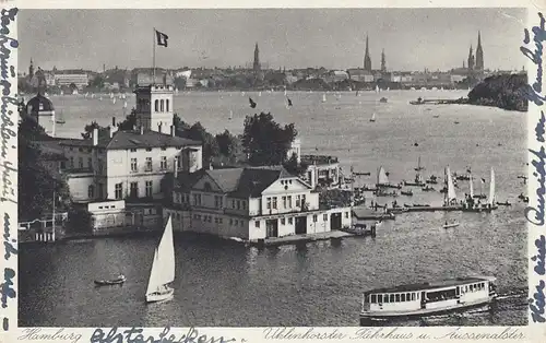 Hamburg, Uhlenhorster Fährhaus u. Aussenalster gl1936 F5692