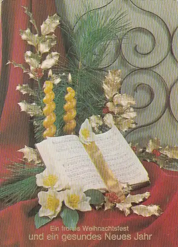 Weihnachts-Neujahr-Wünsche mit Gesangbuch gl1971? F4506