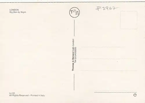 London, Big Ben by Night ngl F3967