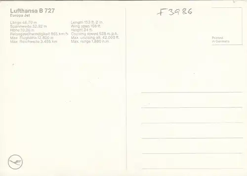 Lufthansa, B 727, Europa Jet ngl F3986