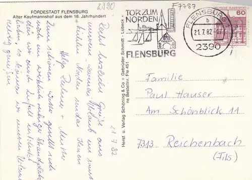 Fördestadt Flensburg, Alter Kaufmannshof 18.Jahrh. gl1982 F7787