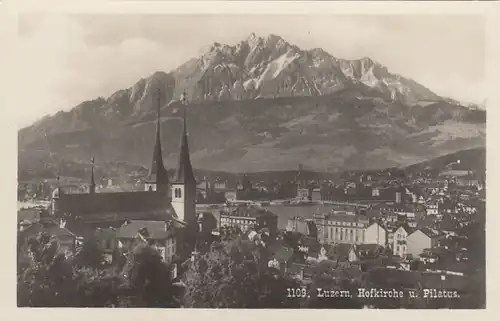 Luzern, Hofkirche und Pilatus ngl F2684