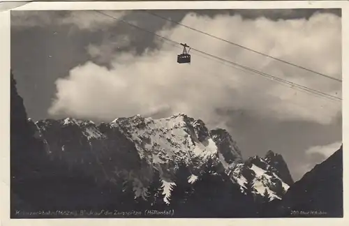 Kreuzeckbahn, Blick auf die Zugspitze (Höllental) glum 1925? F4003