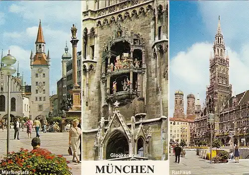 München, Marienplatz, Glockenspiel, Rathaus gl1970 F4037