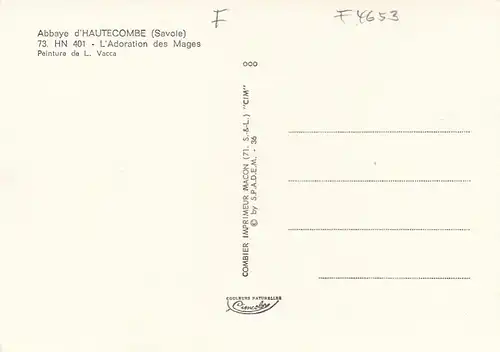 Abbaye d'Hautecombe (Savoie) L.VACCA, L'Adoration des Mages ngl F4653