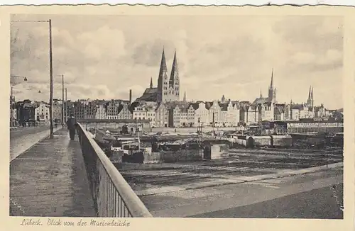 Lübeck, Blick von der Marienbrücke ngl F7855