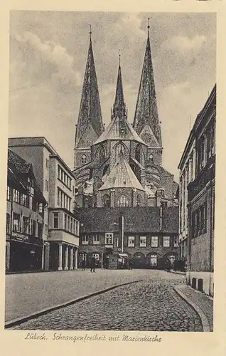 Lübeck, Schrangenfreiheit mit Marienkirche ngl F7881