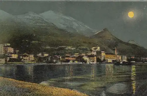 Lago di Garda, Gardona, Riviera im Mondschein ngl F2348