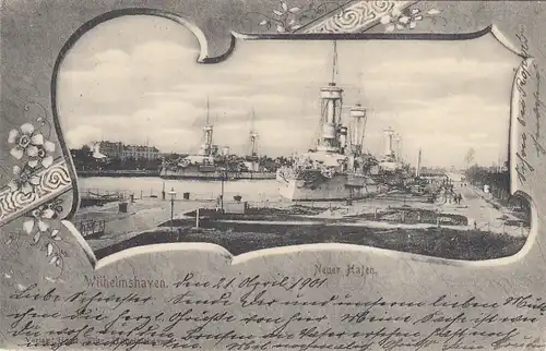 Wilhelmshaven, Neuer Hafen, Litho gl1901 F8659