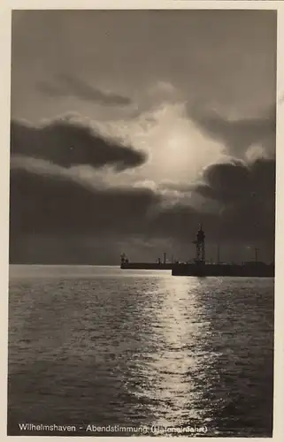 Wilhelmshaven, Hafeneinfahrt, Abendstimmung ngl F8669