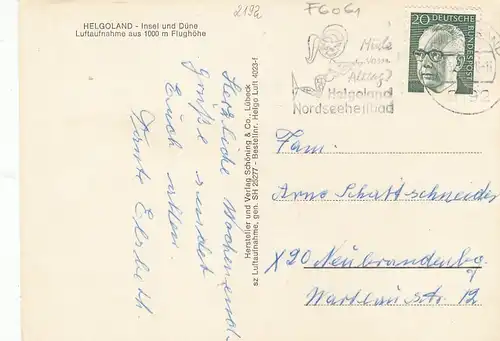 Helgoland, Insel und Düne glum 1970? F6061