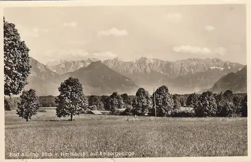 Bad Aibling, Blick v.Harthausen auf Kaisergebirge glum 1950? F2152