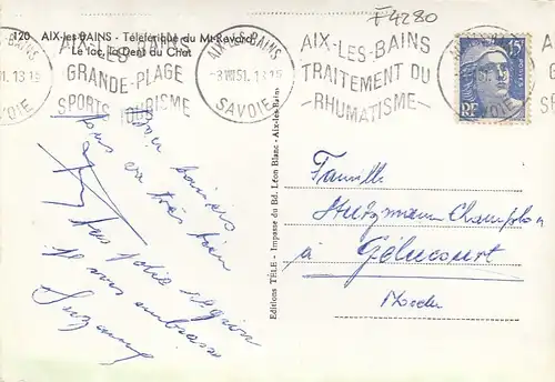 Aix-les-Bains, la lac, la Dent du Chat gl1951 F4280