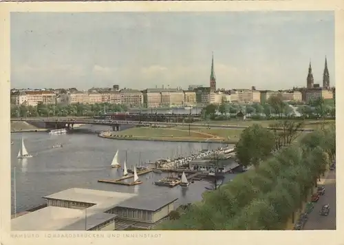 Hamburg, Lombardsbrücken und Innenstadt gl1955? F5503