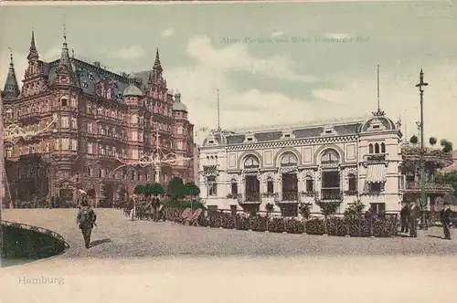 Hamburg, Alsterpavillon und Hotel Hamburger Hof ngl F5008