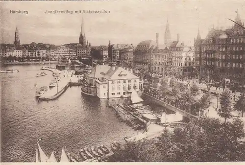 Hamburg, Jungfernstieg mit Alsterpavillon ngl F5018