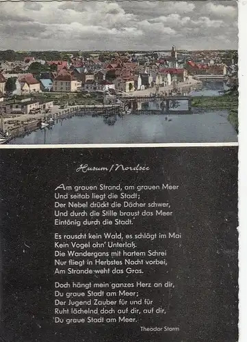 Husum, Nordsee, mit Gedicht von Th.Storm gl1959 F6229