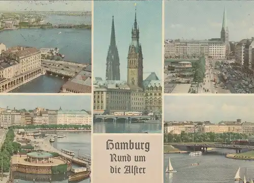 Hamburg, Rund um die Alster, Mehrbildkarte bahnpgl1961? F5564
