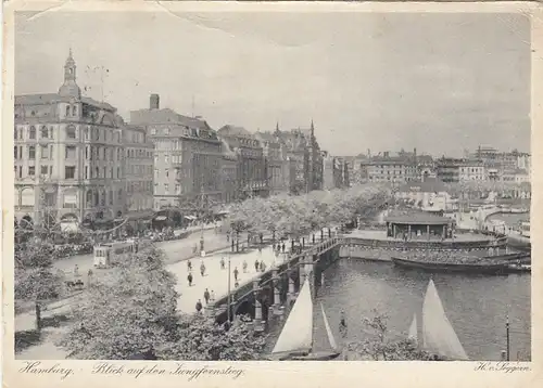 Hamburg, Blick auf den Jungfernstieg gl1928 F5065